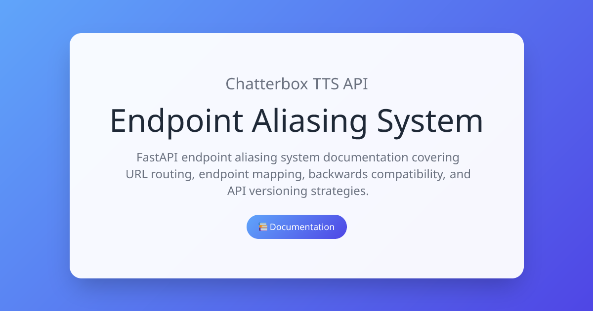 Endpoint Aliasing System | Chatterbox TTS API