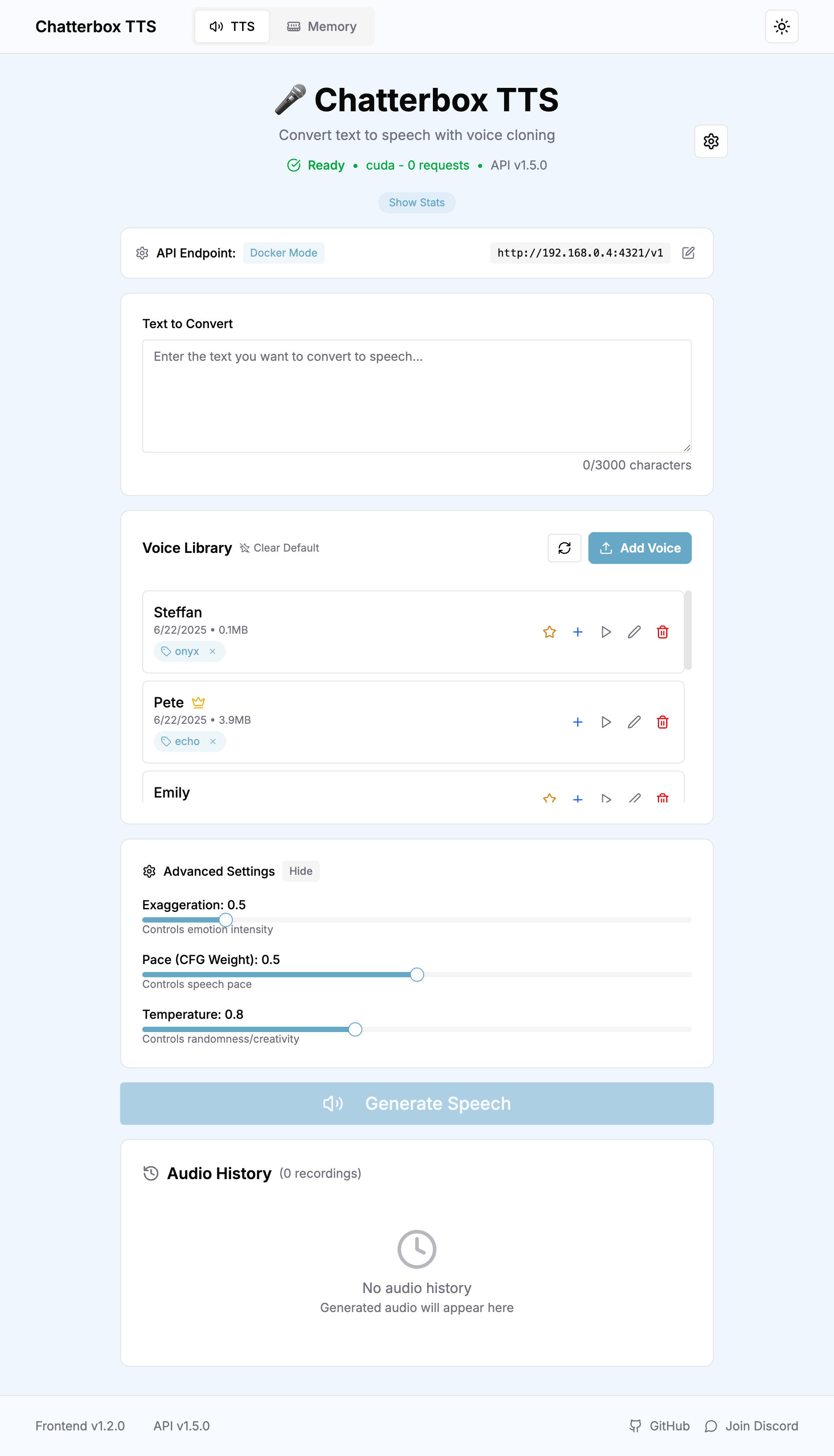 Chatterbox TTS Frontend Interface